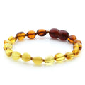 Rainbow Baltic amber baby bracelet, 15cm