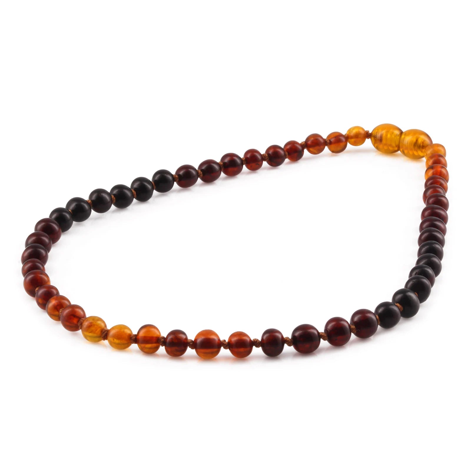 Baltic Amber Teething Necklace. Baroque Rainbow 5mm - XB55RB1