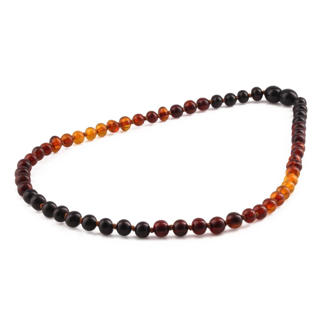 Natural Baltic Amber Junior Necklace. Baroque Rainbow 5mm - XB55RB2