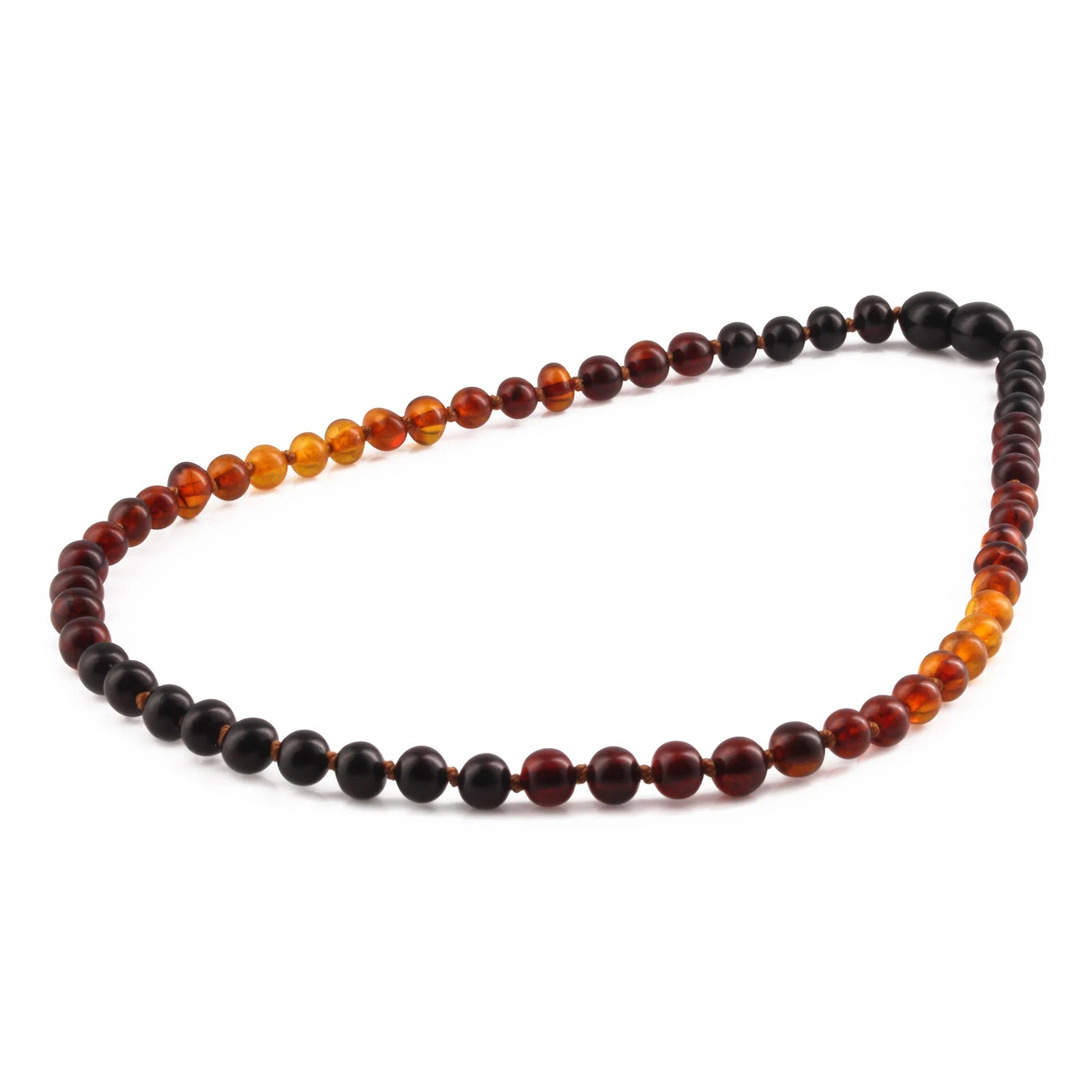 Natural Baltic Amber Junior Necklace. Baroque Rainbow 5mm - XB55RB2