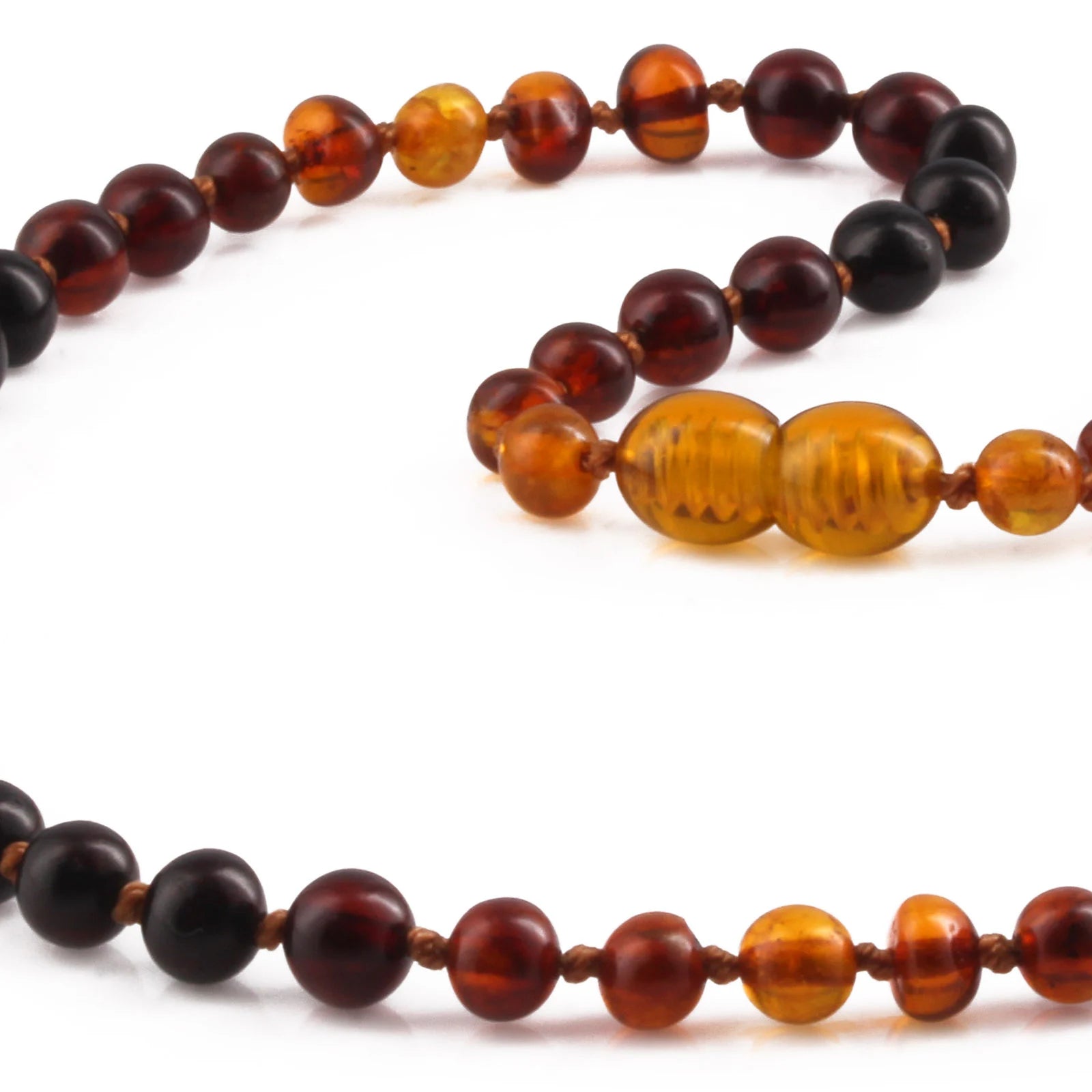 Natural Baltic Amber Junior Necklace. Baroque Rainbow 5mm - XB55RB3