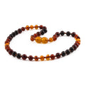 Rainbow Baltic amber baroque baby necklace, 32cm