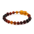 Rainbow Baltic amber baroque baby bracelet, 14cm