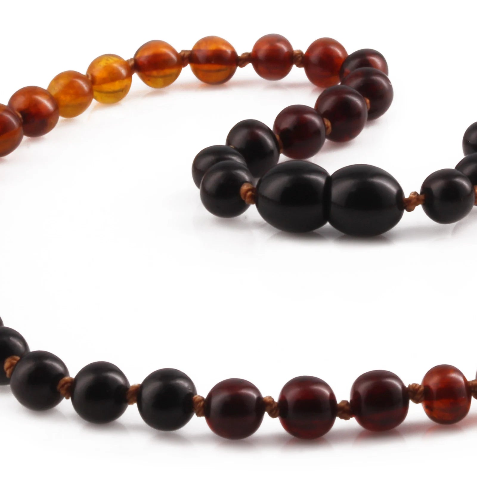 Baltic Amber Teething Necklace. Baroque Rainbow 5mm - XB55RB2