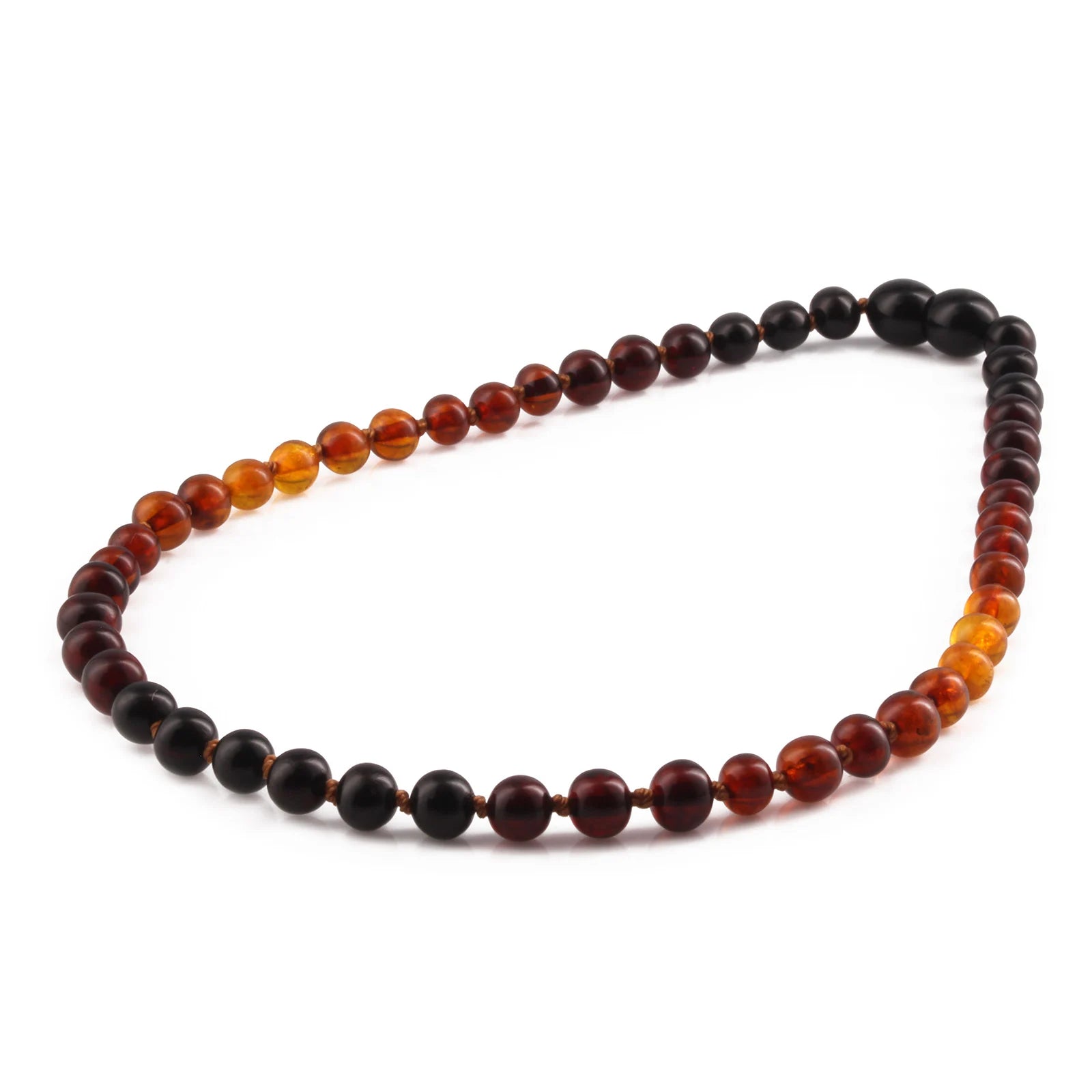 Baltic Amber Teething Necklace. Baroque Rainbow 5mm - XB55RB2