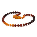 Rainbow Baltic amber baroque baby necklace, 32cm