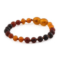 Rainbow Baltic amber baroque baby bracelet, 14cm