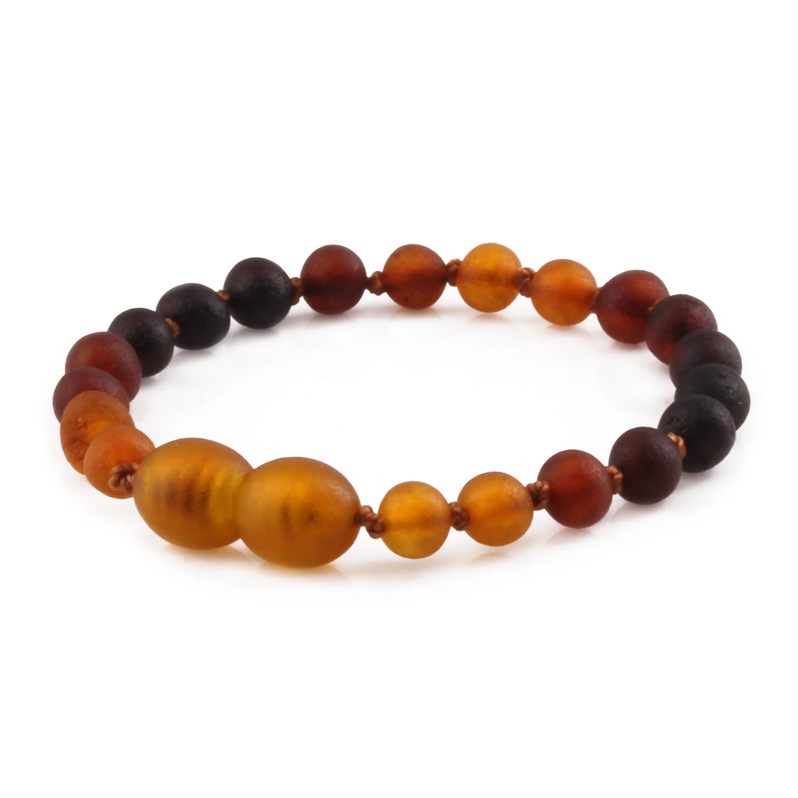 Baltic Amber Teething Bracelet. Baroque Rainbow 5mm - XB55RB1M
