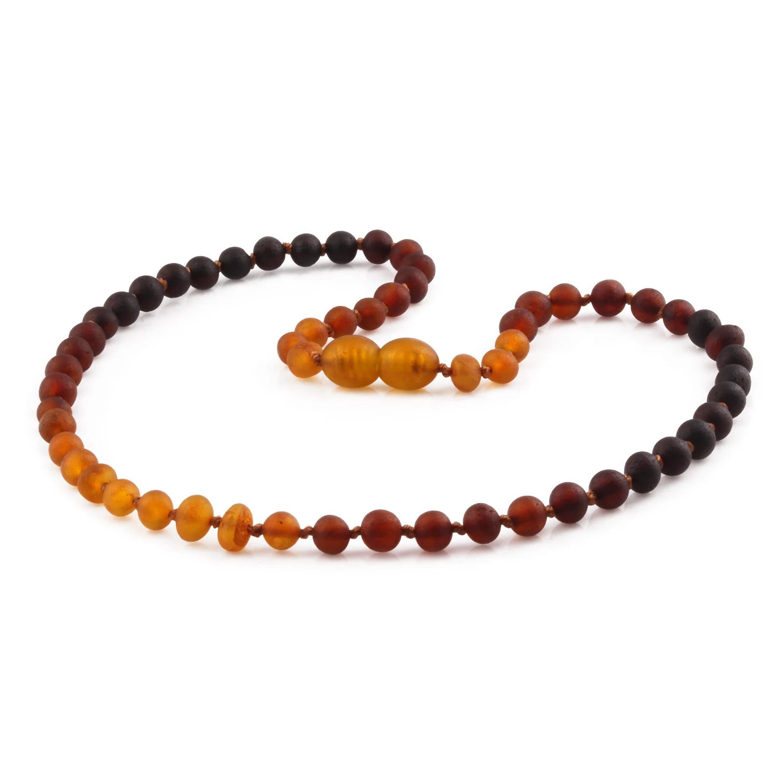 Natural Baltic Amber Junior Necklace. Baroque Rainbow 5mm - XB55RB1M