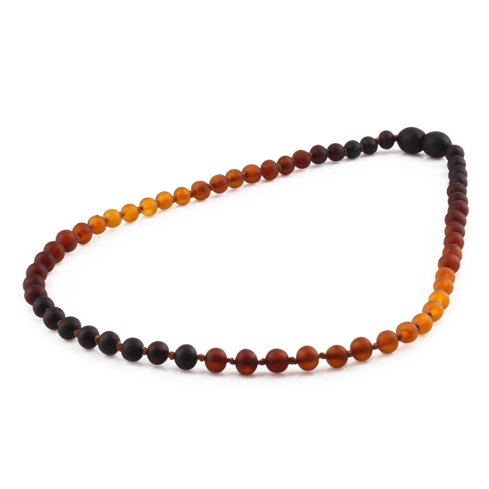 Natural Baltic Amber Junior Necklace. Baroque Rainbow 5mm - XB55RB2M