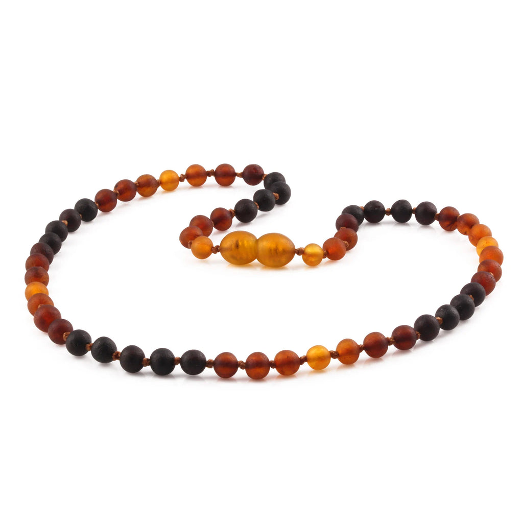 Natural Baltic Amber Junior Necklace. Baroque Rainbow 5mm - XB55RB3M