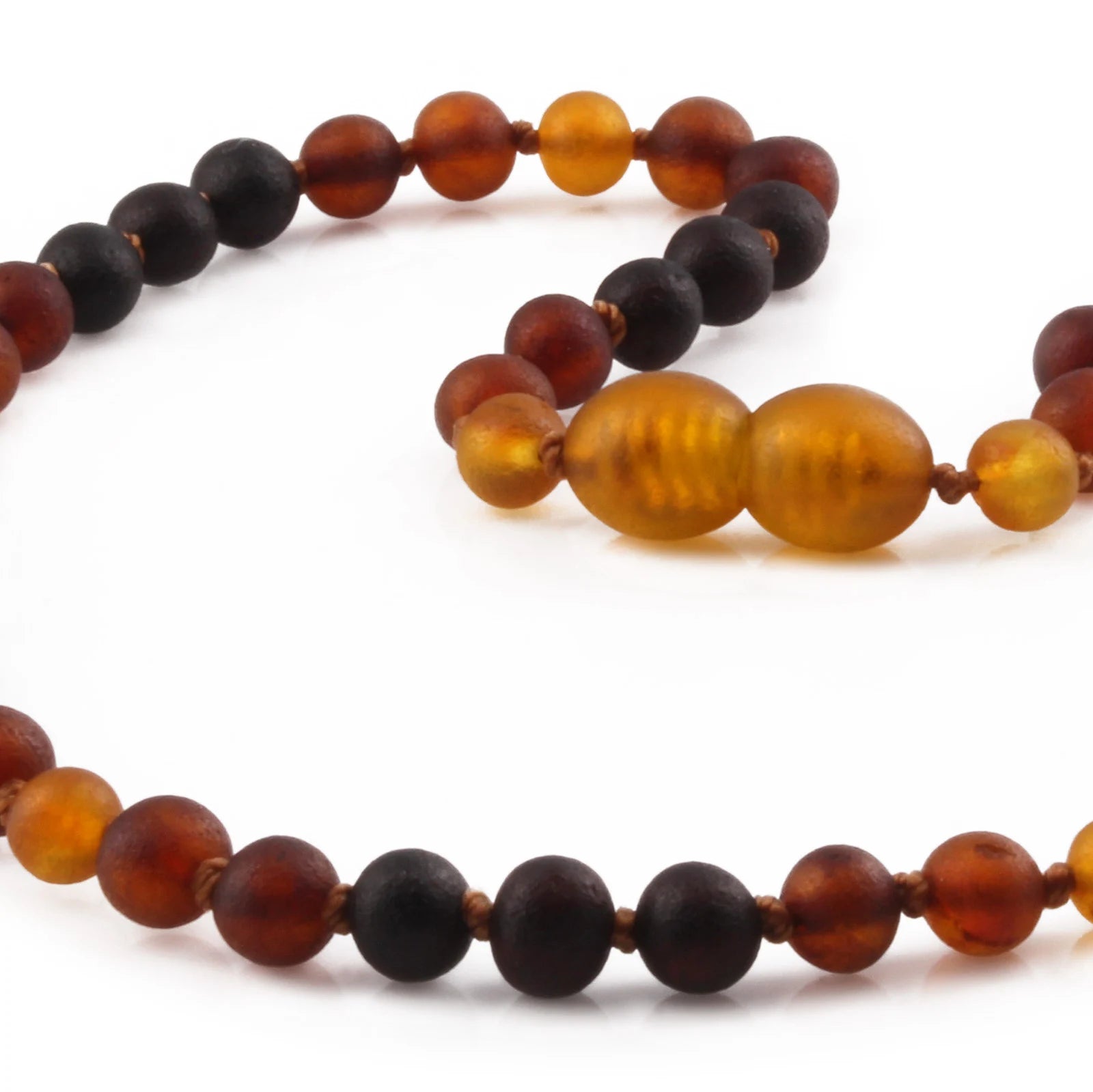 Baltic Amber Teething Necklace. Baroque Rainbow 5mm - XB55RB3M