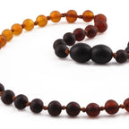 Baltic Amber Teething Necklace. Baroque Rainbow 5mm - XB55RB2M