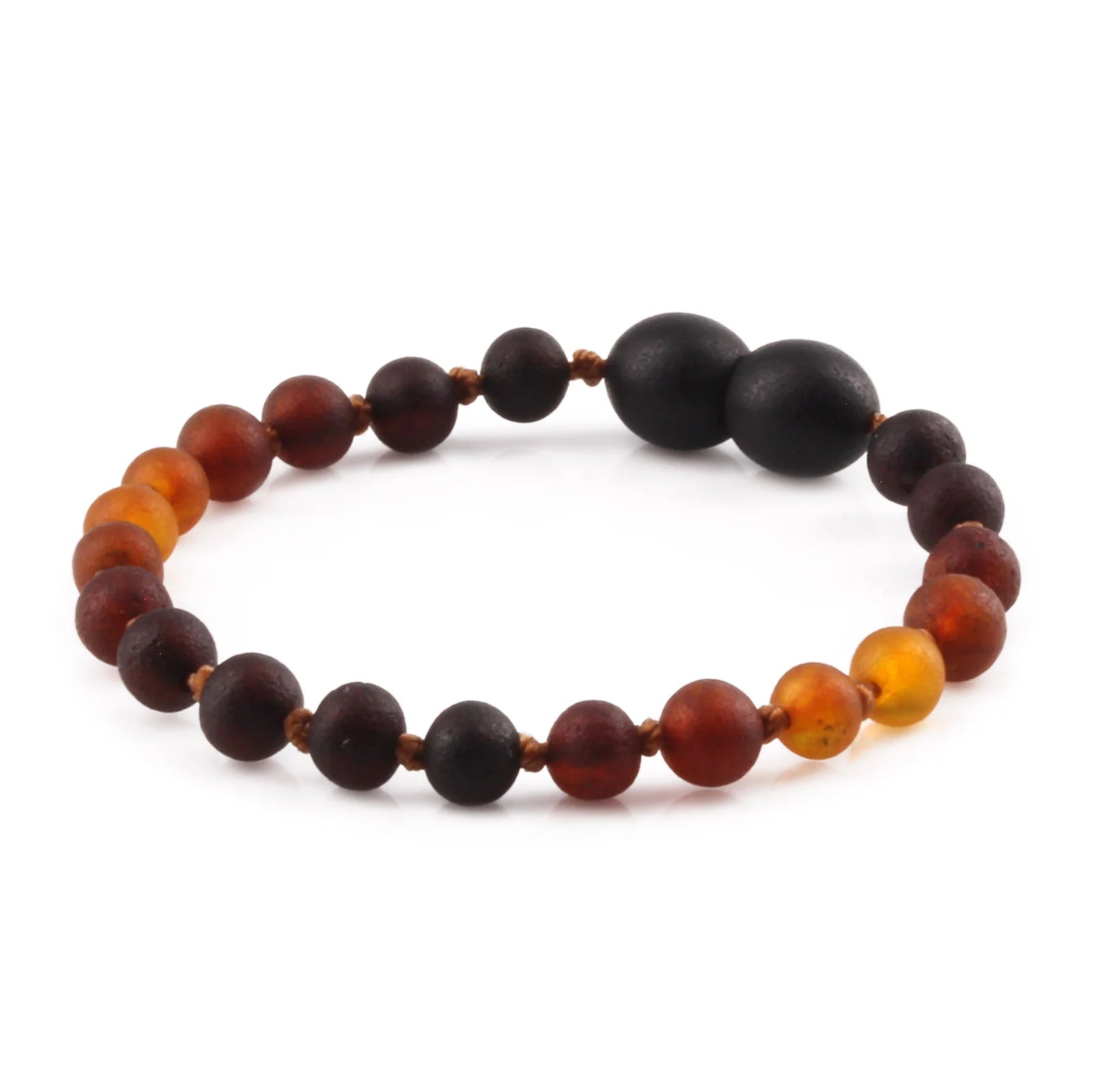 Baltic Amber Teething Bracelet. Baroque Rainbow 5mm - XB55RB2M