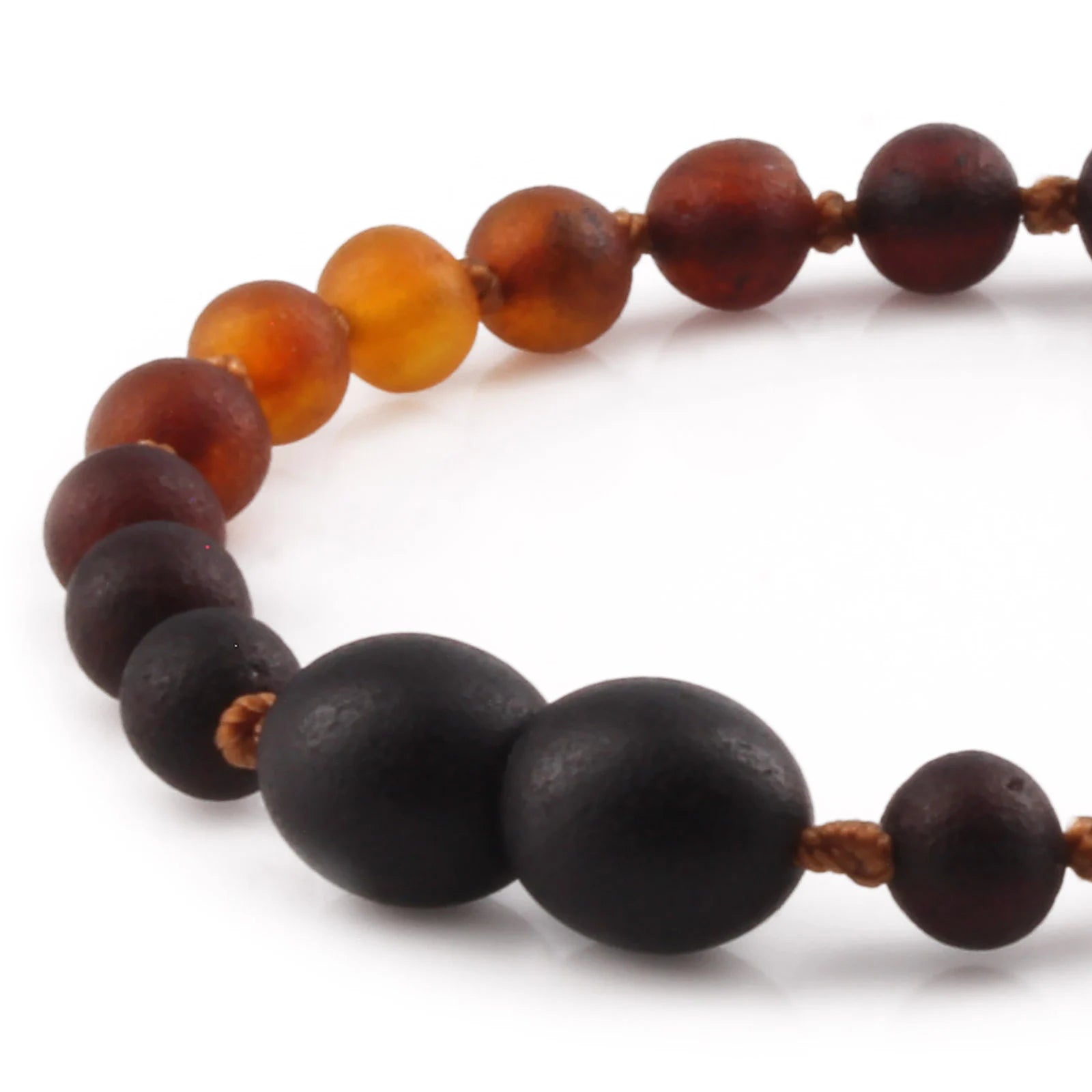 Baltic Amber Teething Bracelet. Baroque Rainbow 5mm - XB55RB2M
