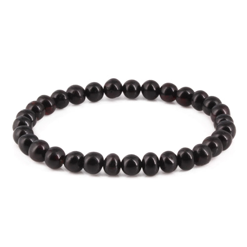 Black Baltic amber baroque adult bracelet, 18cm