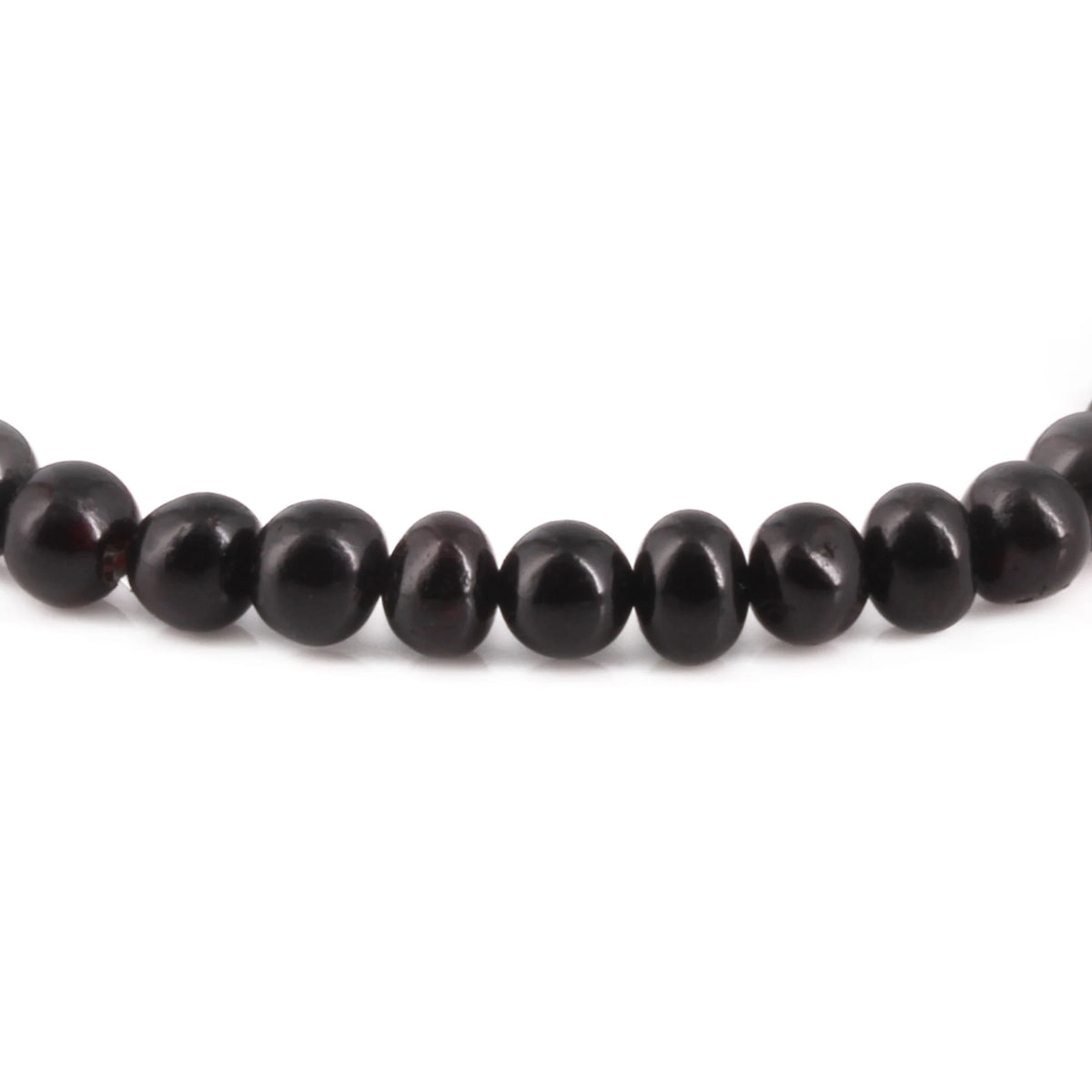 Adult Baltic Amber Bracelet. Baroque Black 6mm - XB65B
