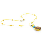 Genuine Baltic Amber Turquoise & 925 Sterling Silver Necklace With Pendant NWP22