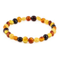 Adult Baltic Amber Bracelet. Side Drill Multicolour 6mm - XS64M