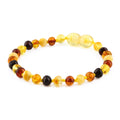 Multicolour Baltic amber baroque junior bracelet, 16cm