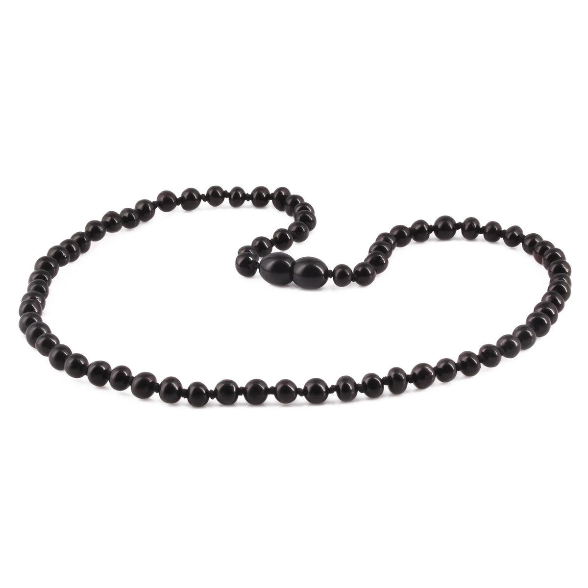 Adult Baltic Amber Necklace. Baroque Black 5mm - XB54B