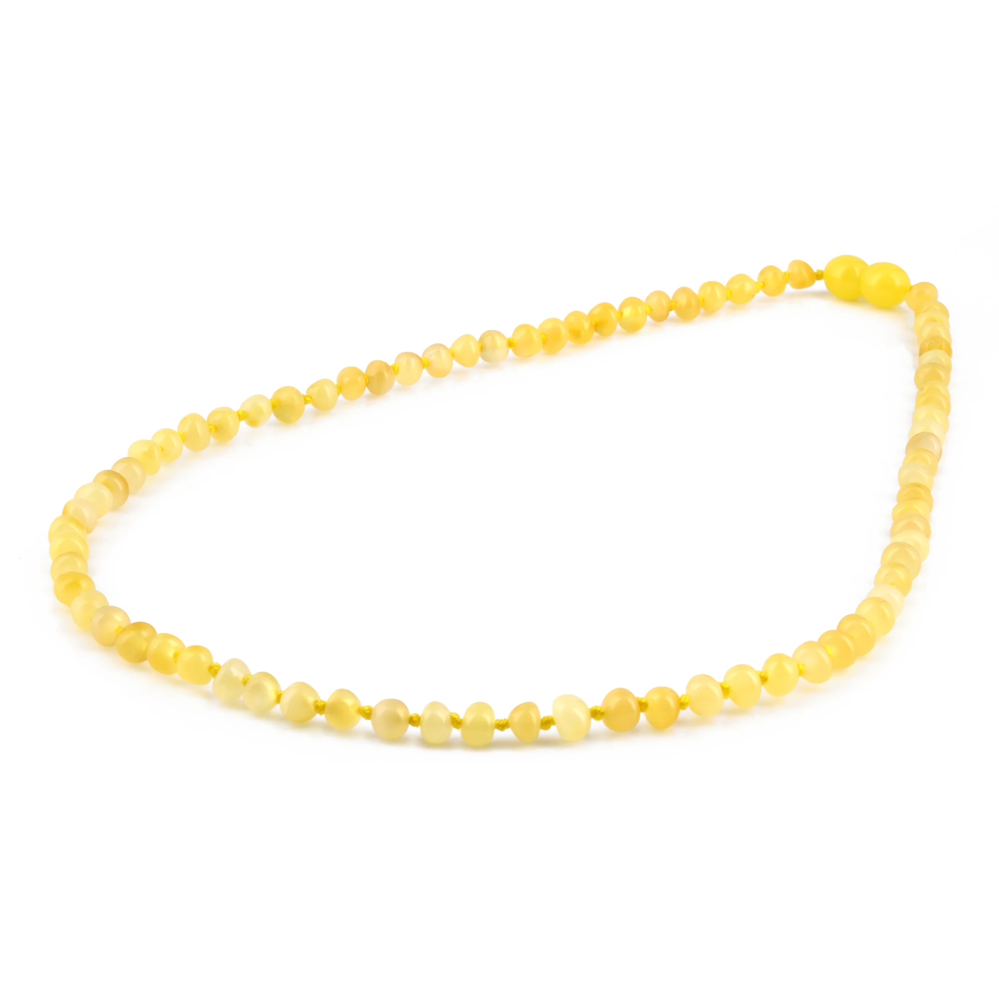 Adult Baltic Amber Necklace. Baroque Milky Yellow 5mm - XB54MY
