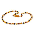 Multicolour Baltic amber baroque adult necklace, 45cm