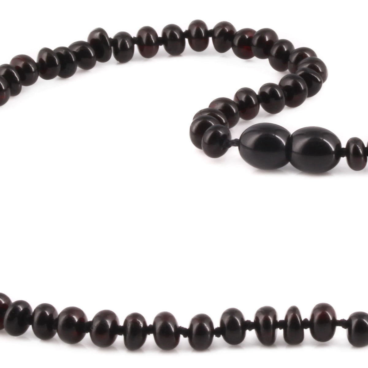 Adult Baltic Amber Necklace. Roundel Black 5mm - XR53B