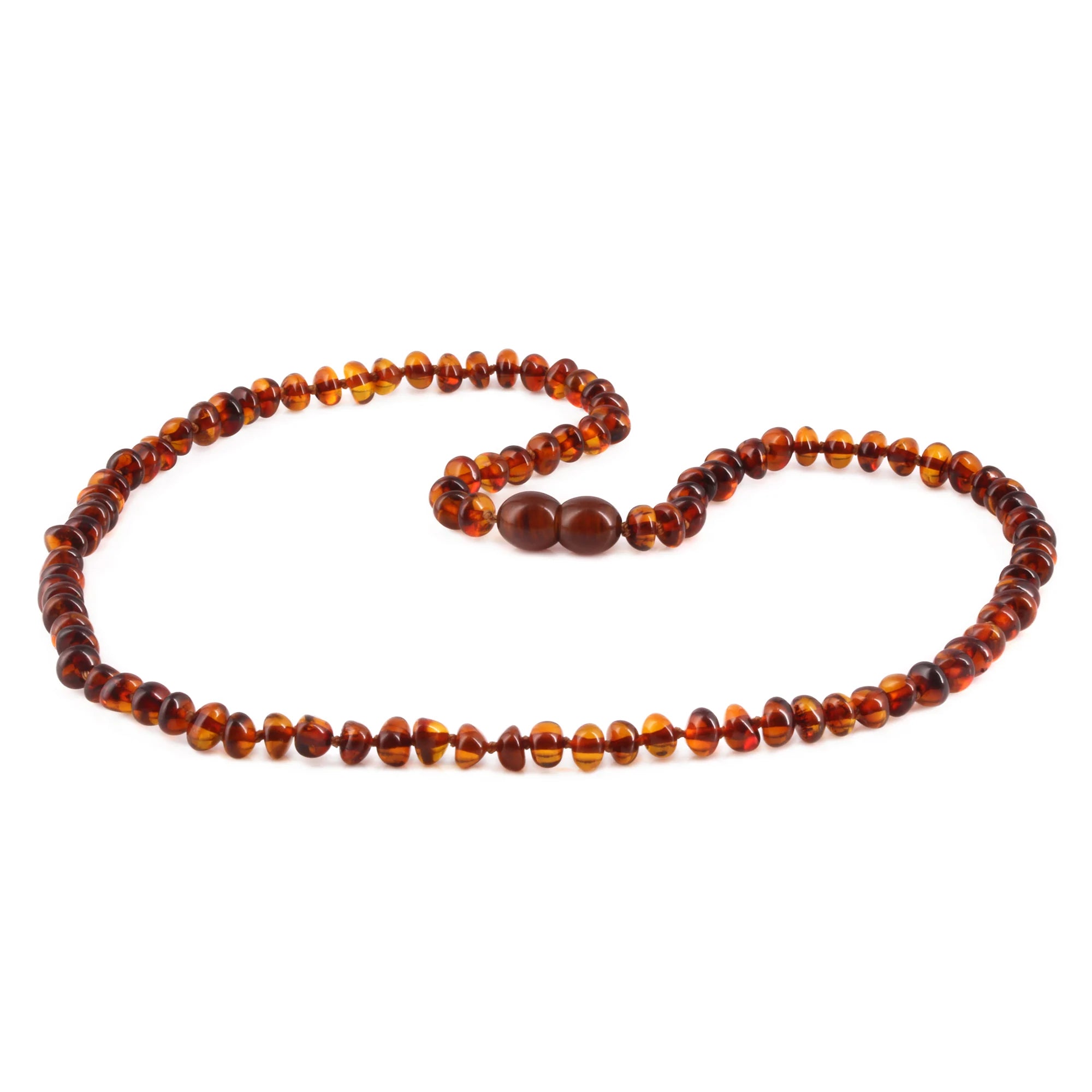 Adult Baltic Amber Necklace. Roundel Cognac 5mm - XR53C