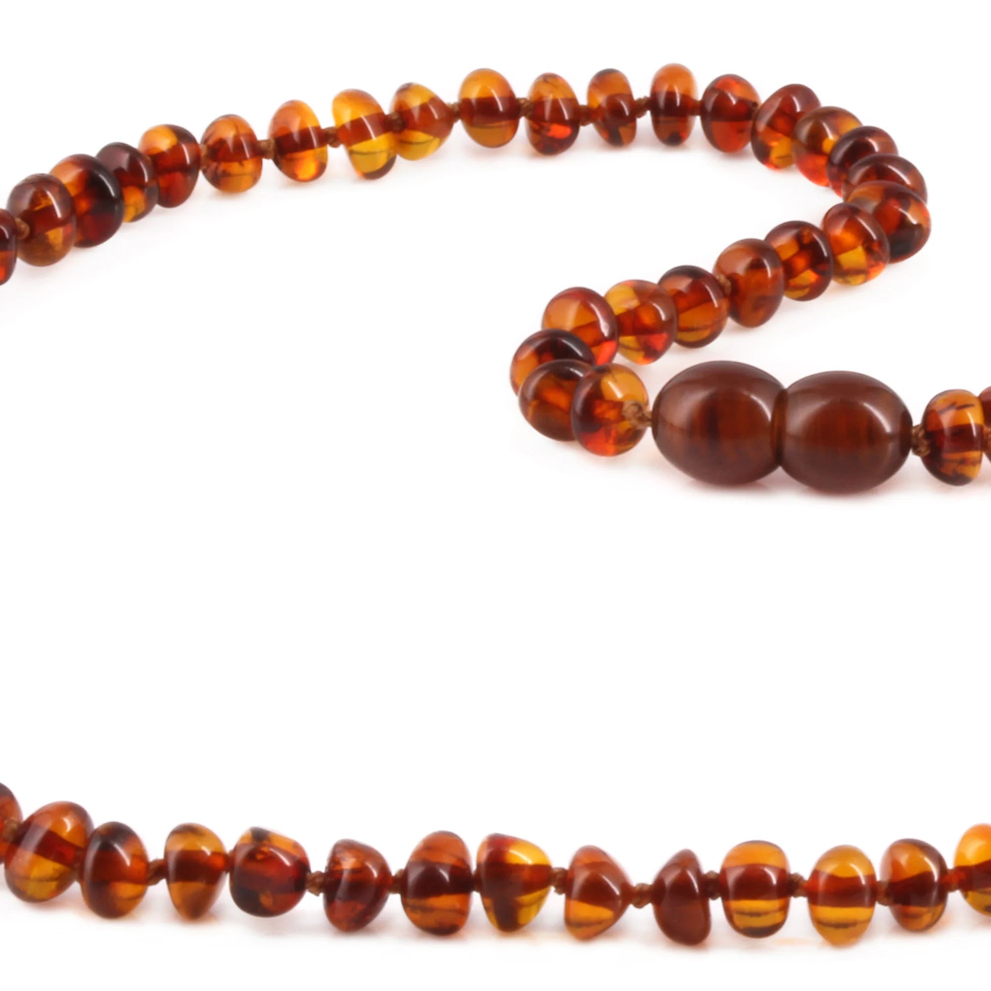 Adult Baltic Amber Necklace. Roundel Cognac 5mm - XR53C