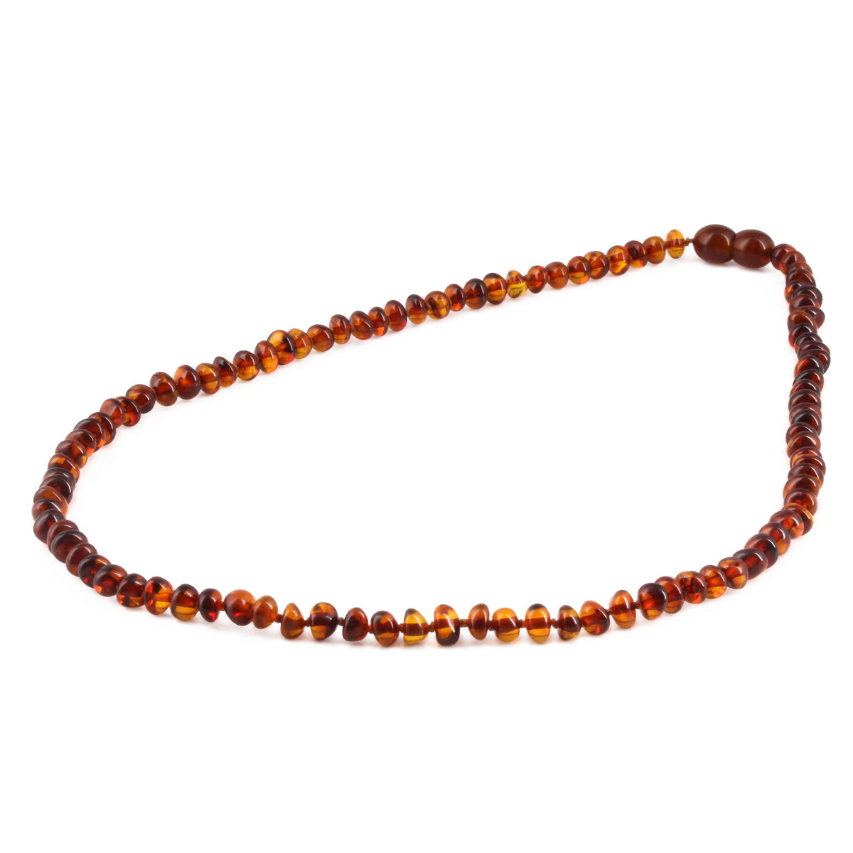 Adult Baltic Amber Necklace. Roundel Cognac 5mm - XR53C