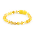 Milky yellow Baltic amber baroque baby bracelet, 14cm