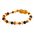 Multicolour Baltic amber baroque baby bracelet, 14cm