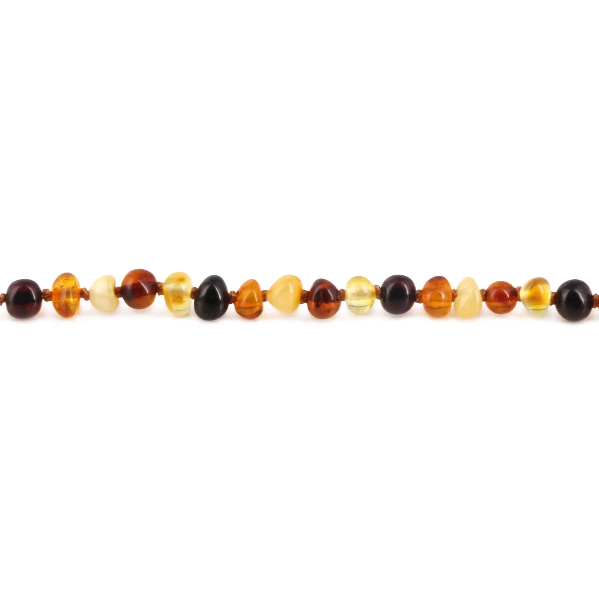 Baltic Amber Teething Bracelet. Baroque Multicolour 4mm - XB43M