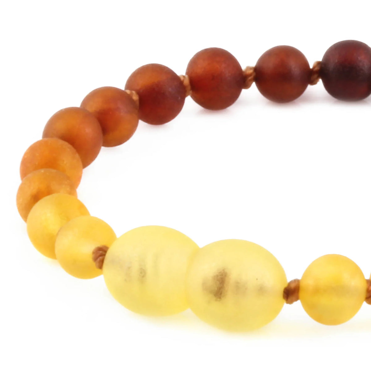 Baltic Amber Teething Bracelet. Baroque Rainbow 5mm - XB54R1M