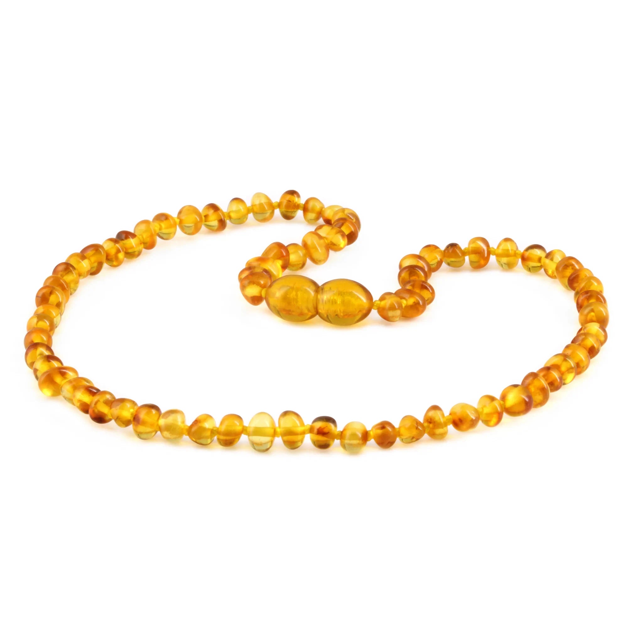 Baltic Amber Teething Necklace. Baroque Light Cognac 4mm - XB43LC