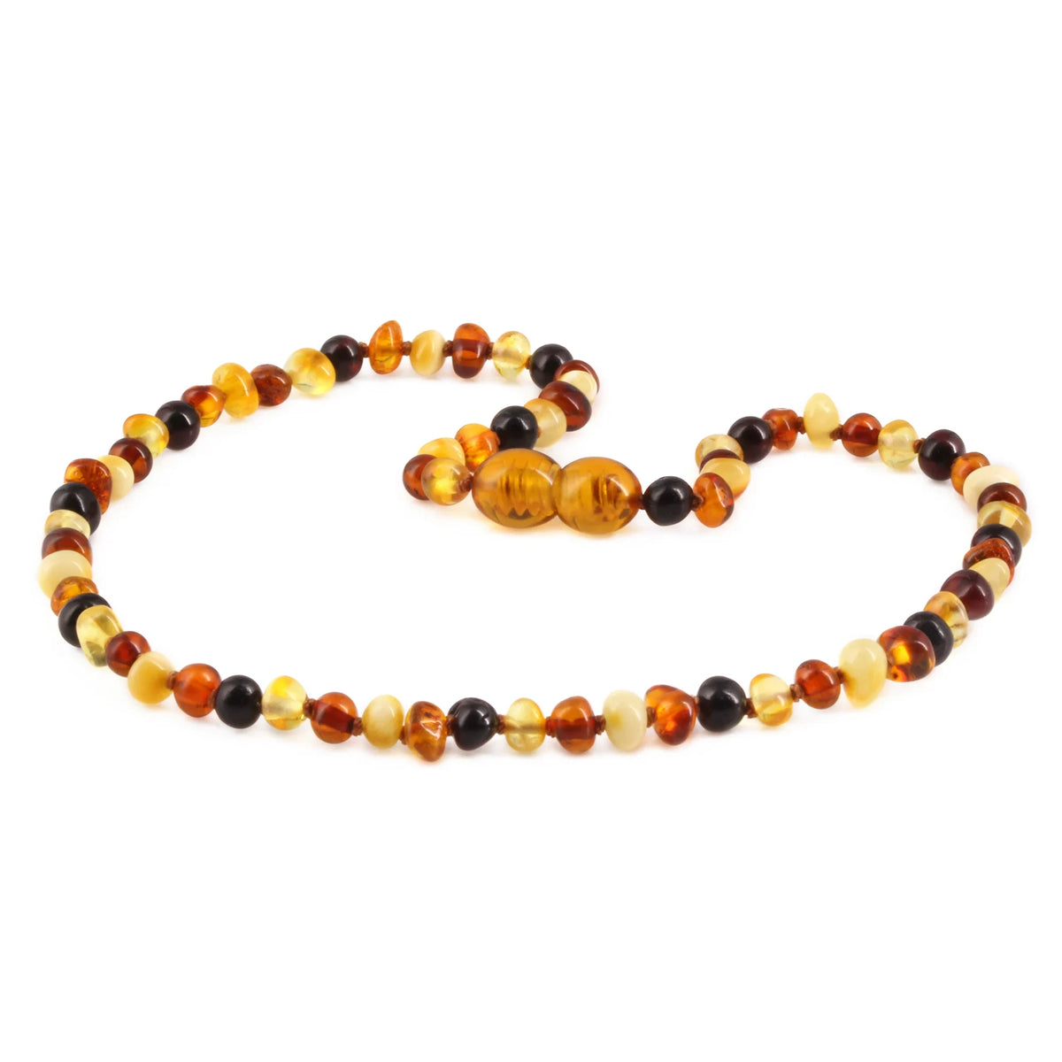 Multicolour Baltic amber baroque baby necklace, 32cm