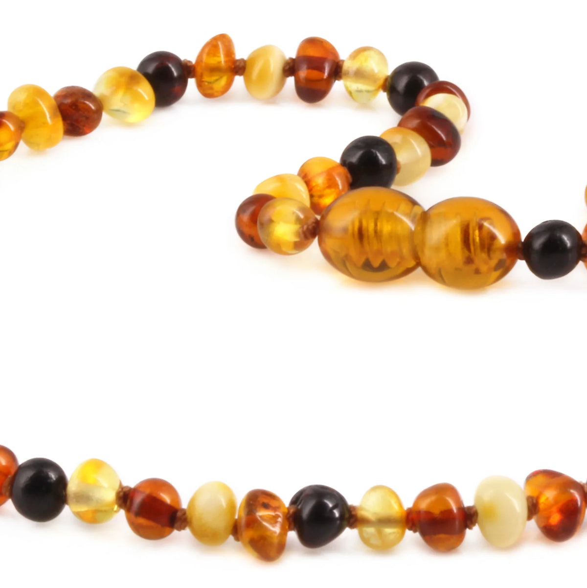 Baltic Amber Teething Necklace. Baroque Multicolour 4mm - XB43M