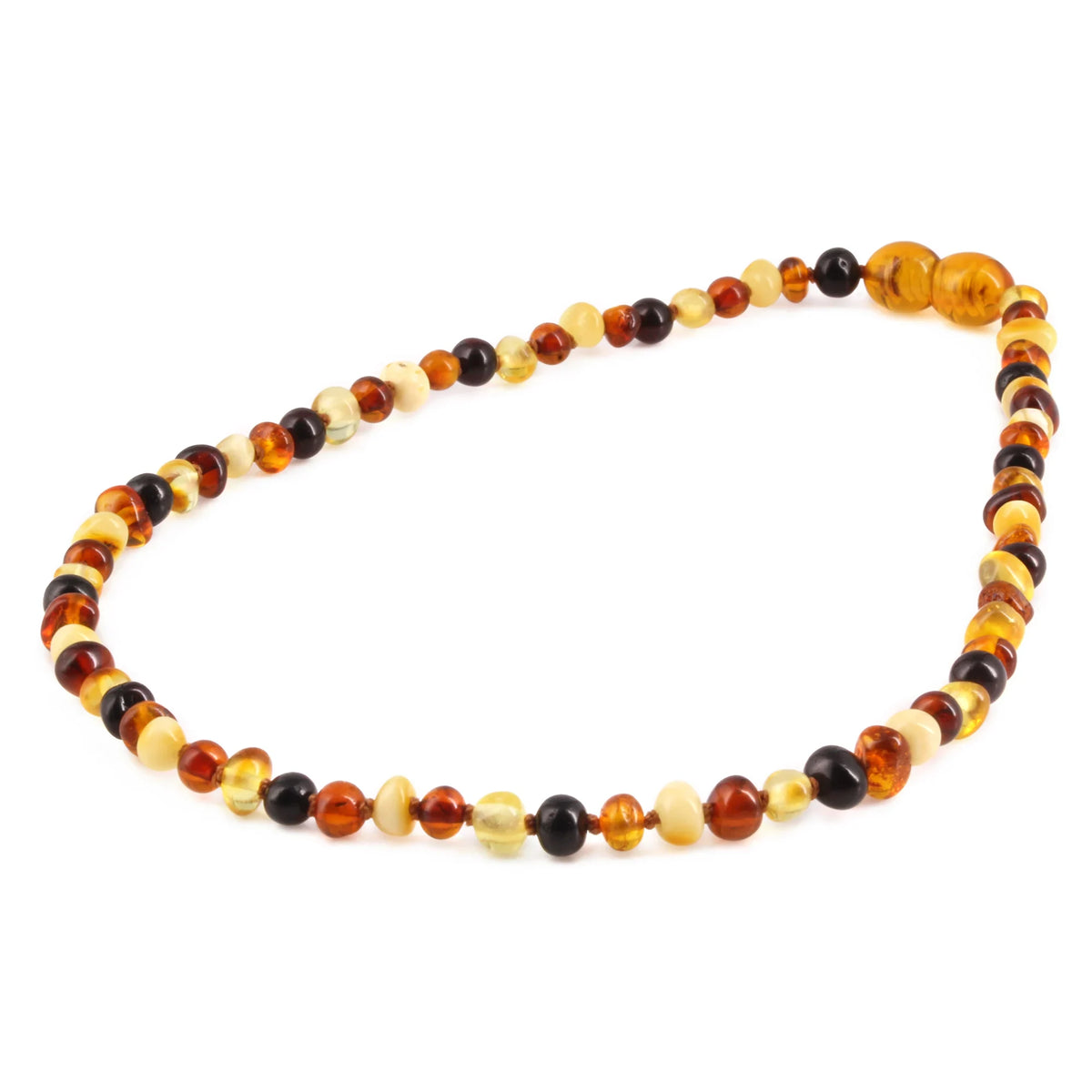 Baltic Amber Teething Necklace. Baroque Multicolour 4mm - XB43M
