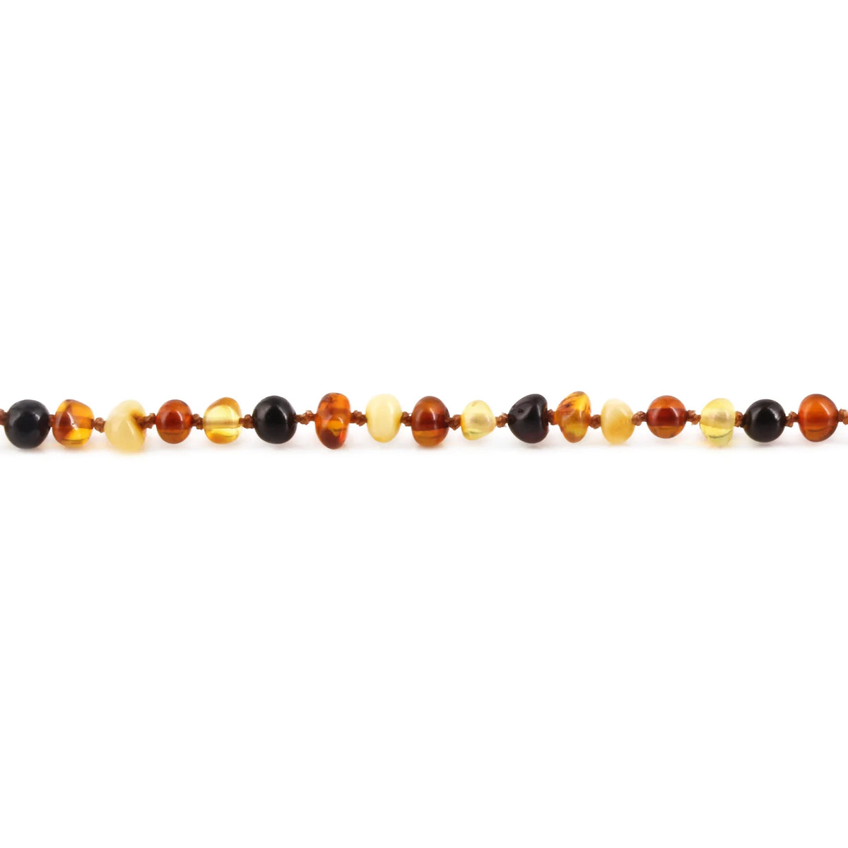 Baltic Amber Teething Necklace. Baroque Multicolour 4mm - XB43M