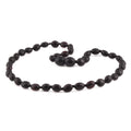 Black Baltic amber olive baby necklace, 32cm