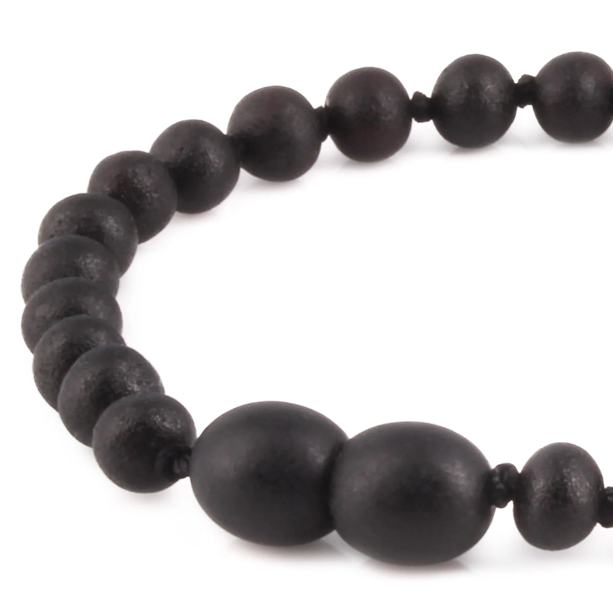 Natural Baltic Amber Junior Bracelet. Baroque Black 5mm - XB54BM
