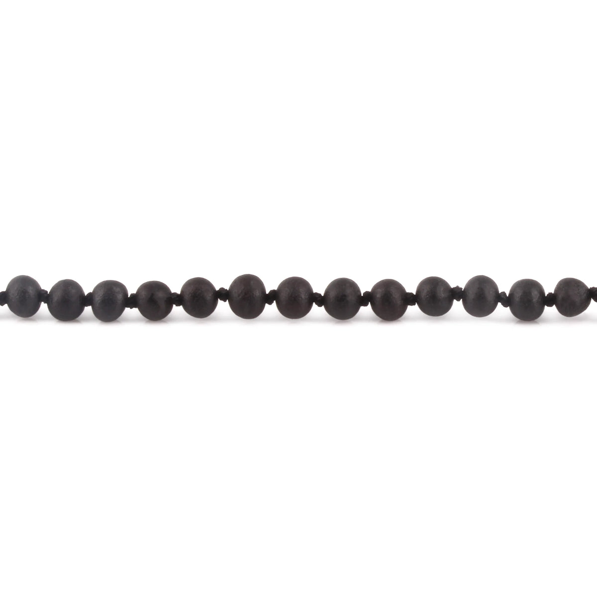 Natural Baltic Amber Junior Bracelet. Baroque Black 5mm - XB54BM