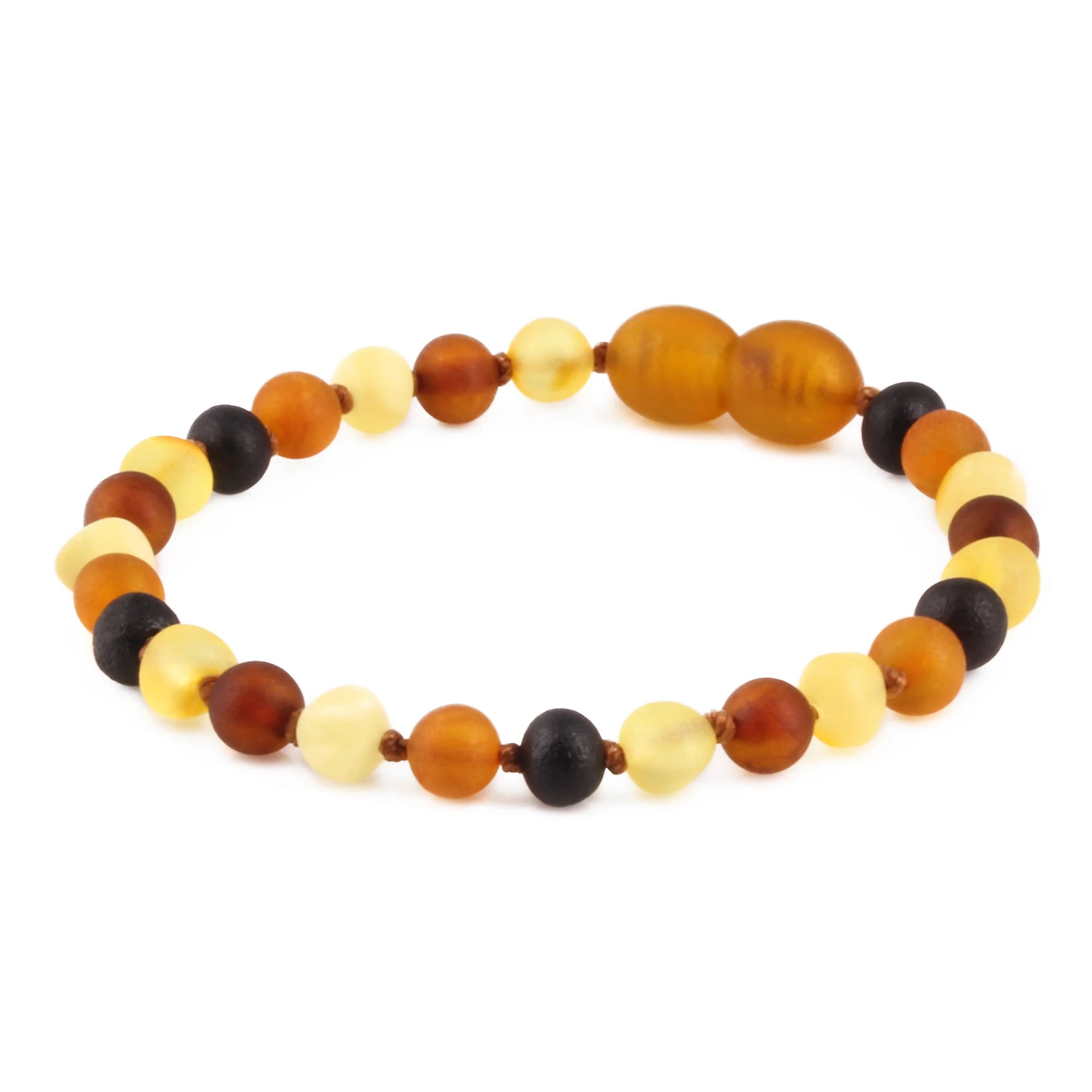 Natural Baltic Amber Junior Bracelet. Baroque Multicolour 5mm - XB54MM