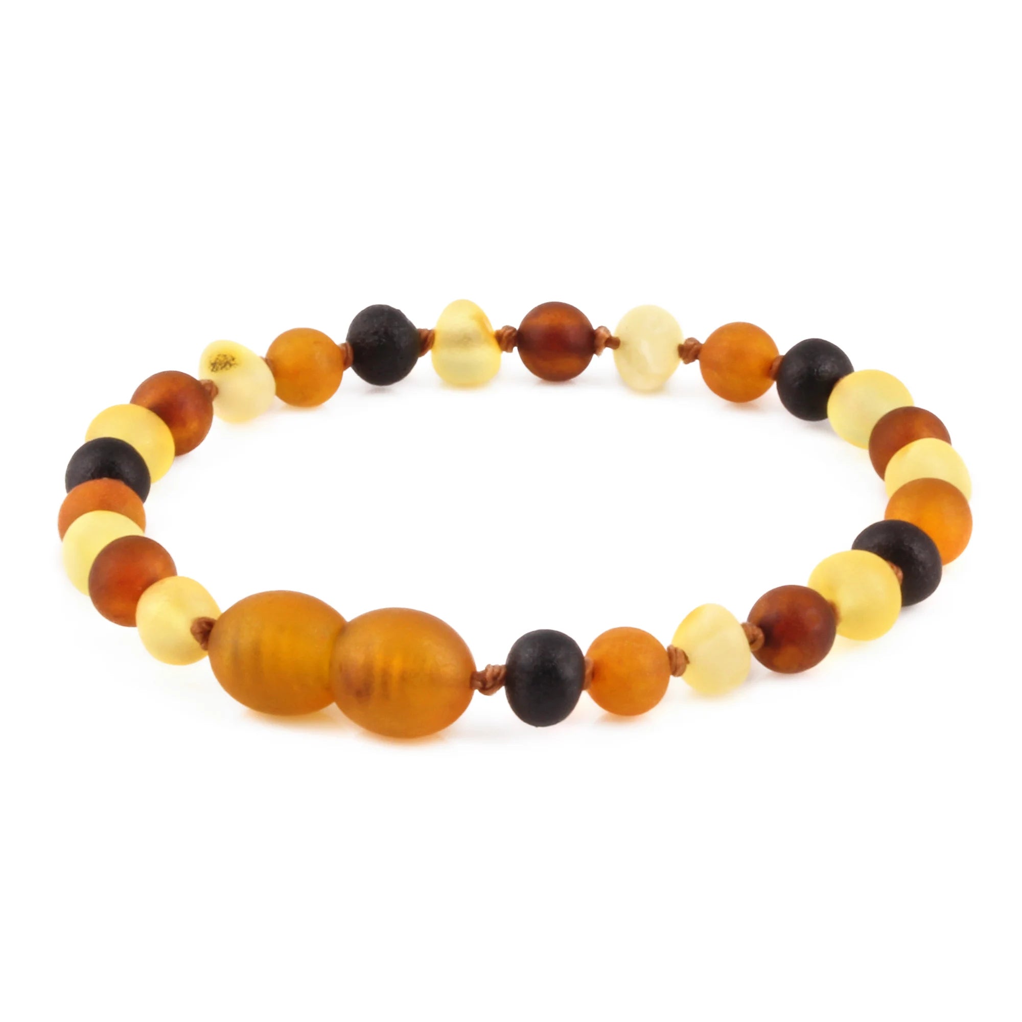 Natural Baltic Amber Junior Bracelet. Baroque Multicolour 5mm - XB54MM