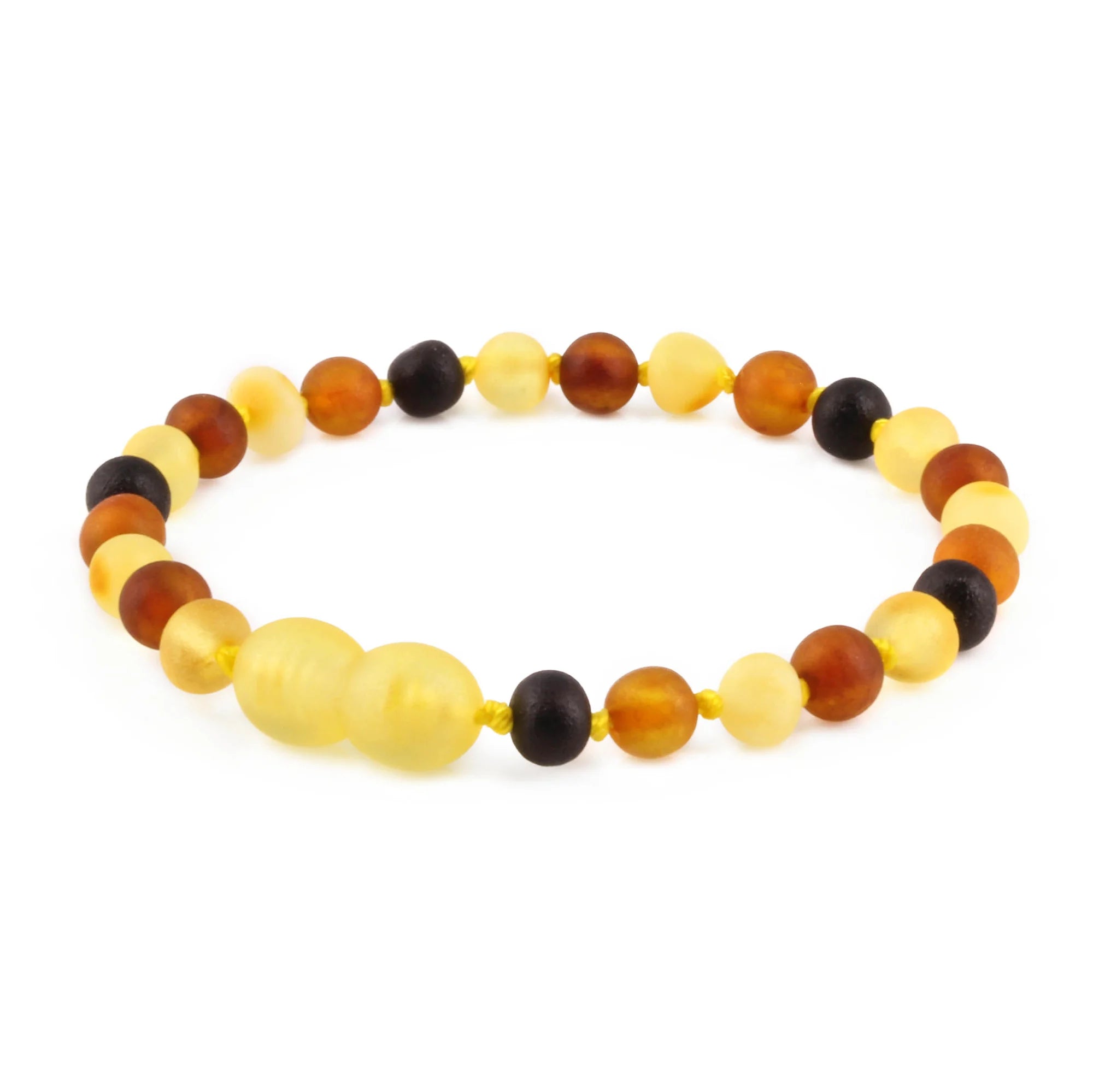 Natural Baltic Amber Junior Bracelet. Baroque Multicolour 5mm - XB54M1M
