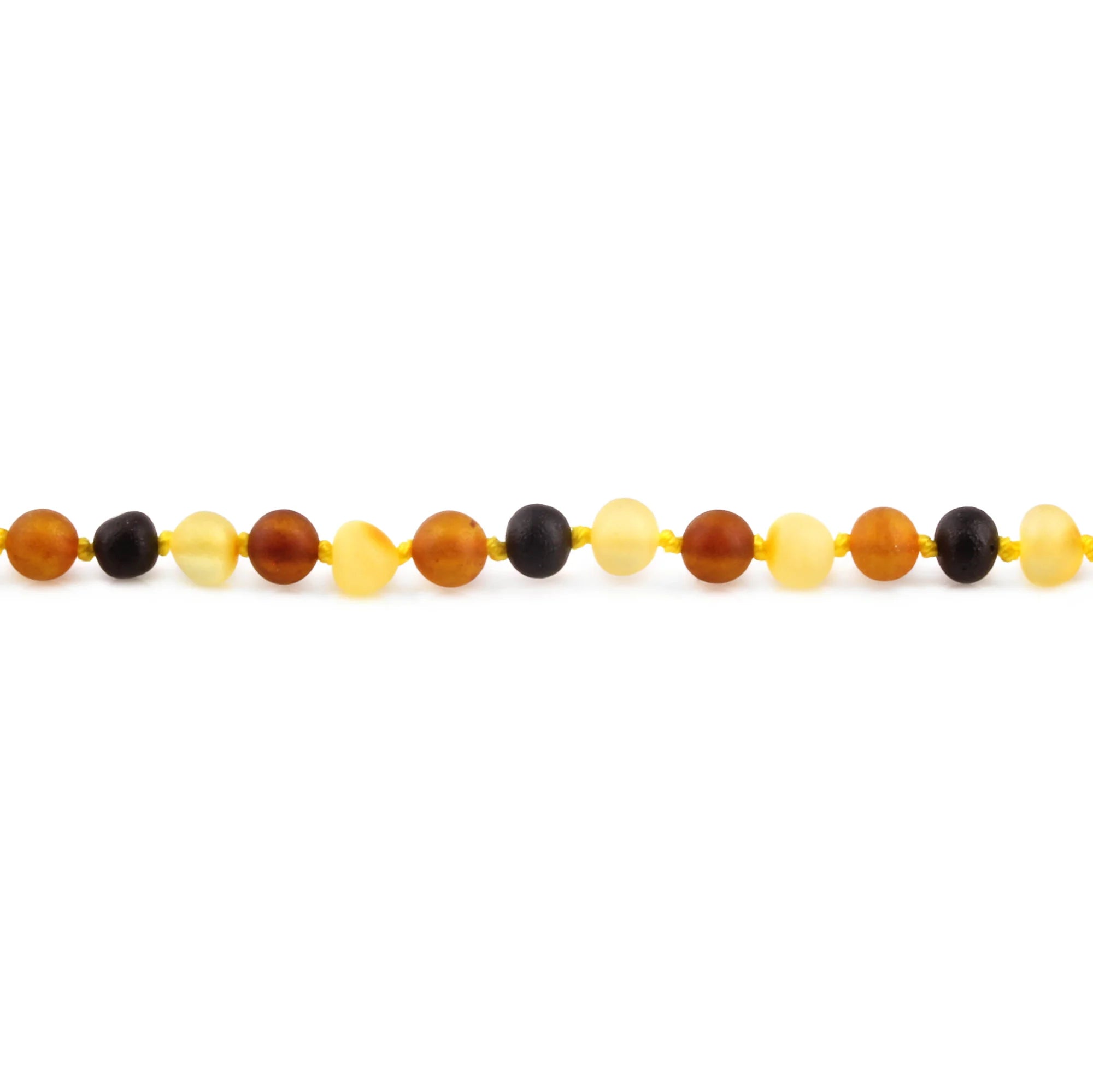 Natural Baltic Amber Junior Bracelet. Baroque Multicolour 5mm - XB54M1M