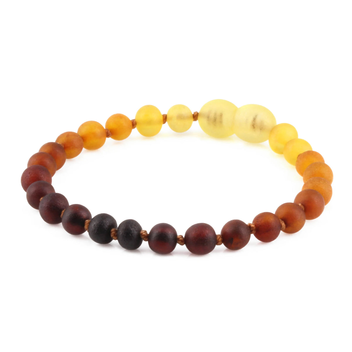 Natural Baltic Amber Junior Bracelet. Baroque Rainbow 5mm - XB54R1M