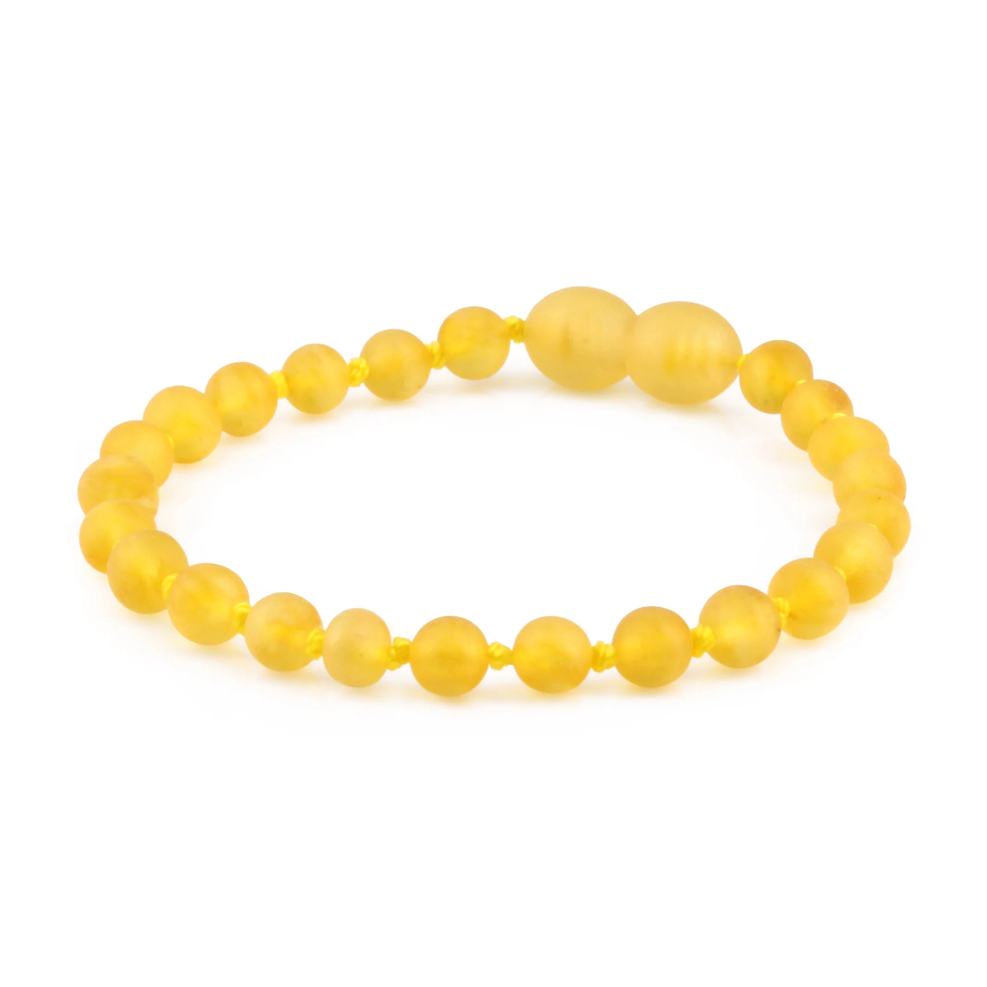 Natural Baltic Amber Junior Bracelet. Baroque Yellow 5mm - XB54YM