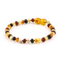 Multicolour Baltic amber baroque junior bracelet, 16cm